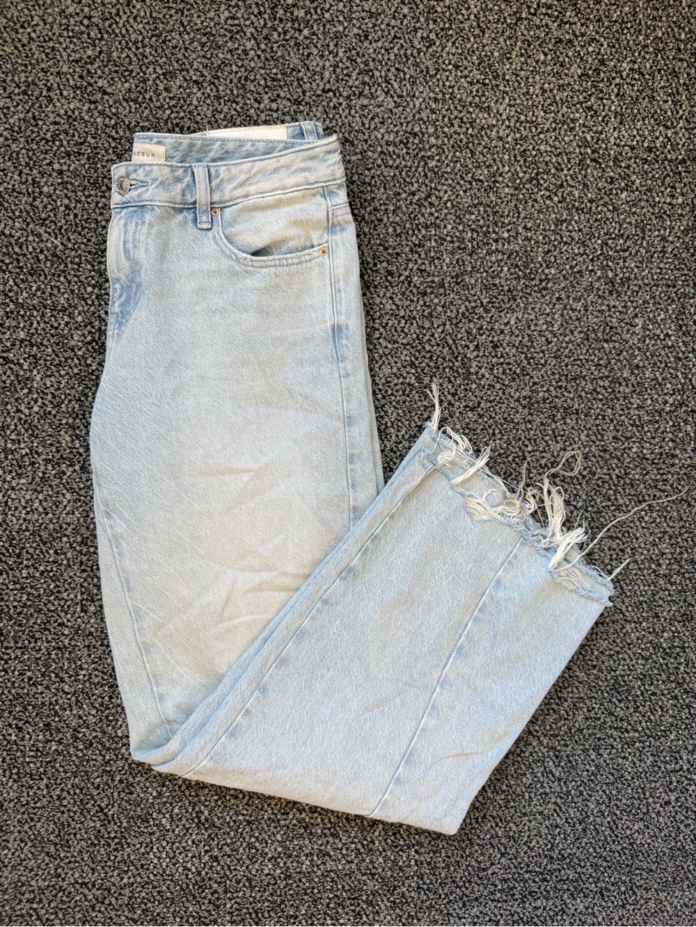 PacSun Light Blue Frayed Hem Wide Leg Jeans